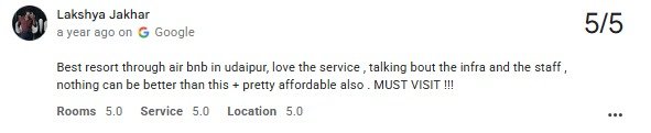 Grand Pool Guest Review Photo Near Ramya Resort Udaipur — real guest review photo at Maple Roots Villa Udaipur Rajasthan