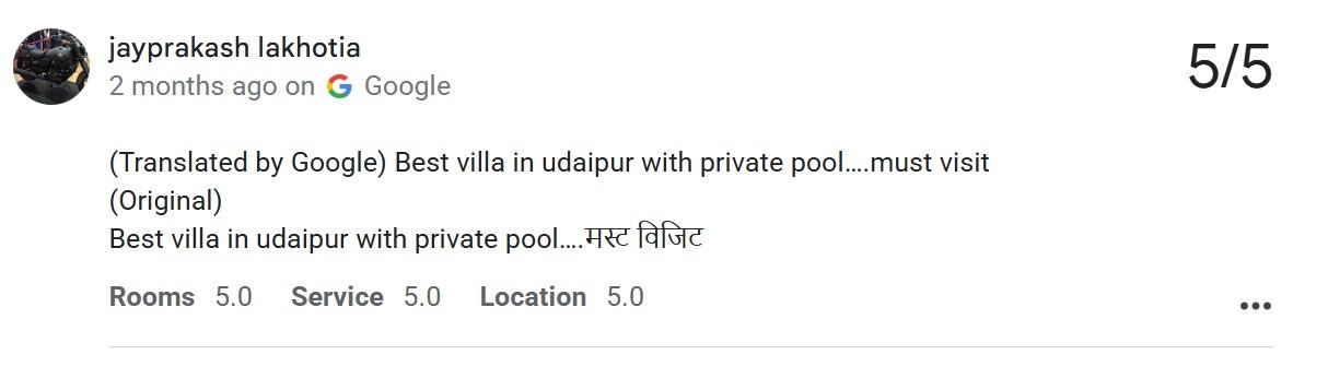 Maple Roots Villa Pool Deck Guest Review Photo Udaipur — Maple Roots Villa Udaipur guest review photo