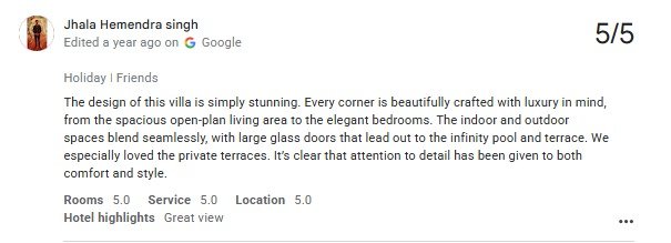 Pool Peaceful Villa Guest Review Photo Udaipur Rajasthan — real guest review photo at Maple Roots Villa Udaipur Rajasthan