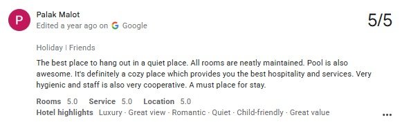 Romantic Pool Guest Review Photo Titardi Udaipur — Maple Roots Villa Udaipur guest review photo