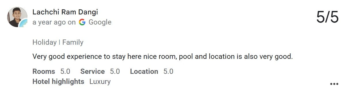 Serene Pool Guest Review Photo Near Ramya Resort Udaipur — real guest review photo at Maple Roots Villa Udaipur Rajasthan