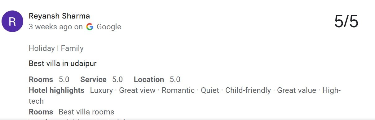 Udaipur Villa Pool Memorable Guest Review Photo — Maple Roots Villa Udaipur guest review photo