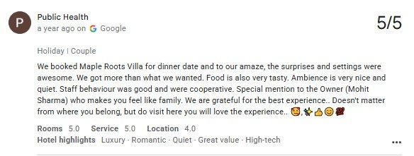 Udaipur Villa Pool Scenic Guest Review Photo — Maple Roots Villa Udaipur guest review photo