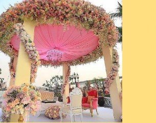 Circular Floral Dome Mandap - Maple Roots Villa Udaipur