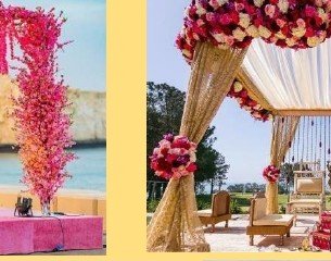 Royal Gold & Rose Mandap - Maple Roots Villa Udaipur